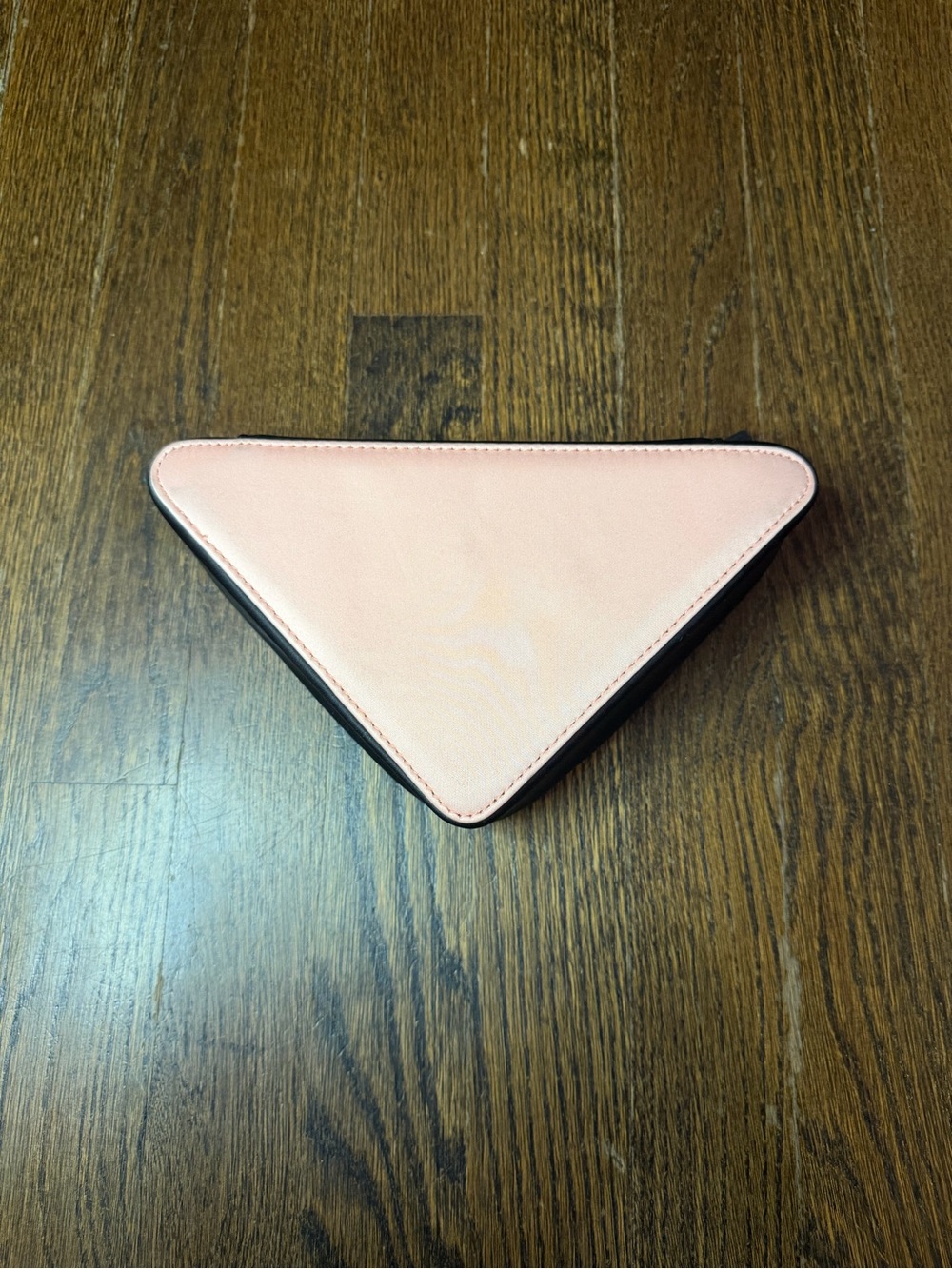 Prada Beauty Triangular Cosmetic Pouch - Pale Pink with Black Trim - Picture 2 of 5